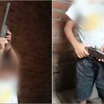 Father's handiwork: handed over a firearm to a six-year-old innocent son, photo went viral on social media
