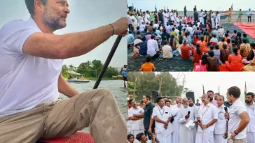 Rahul Gandhi attended snake boat race exhibition in Kerala during India Jodo Yatra, drove boat